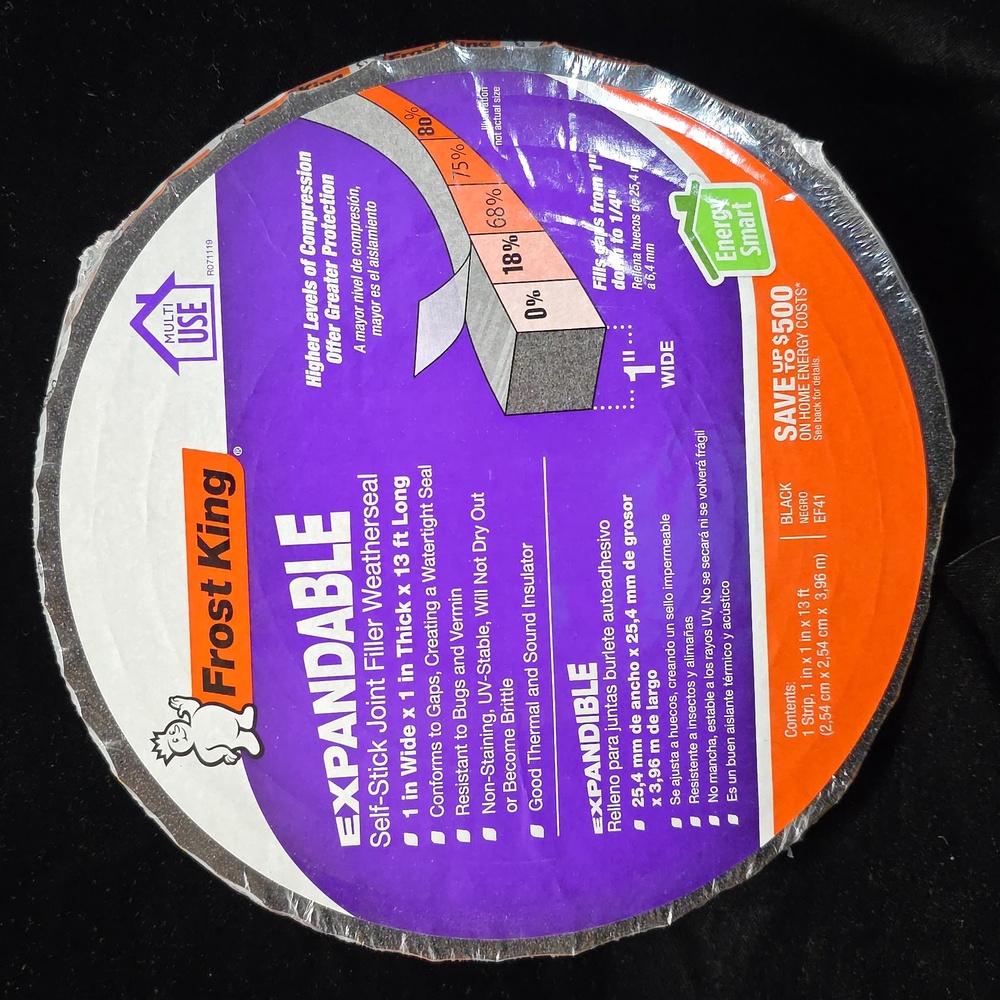 Frost King Expandable Self-Stick Joint Filler‎ Weatherseal - EF41. NIP